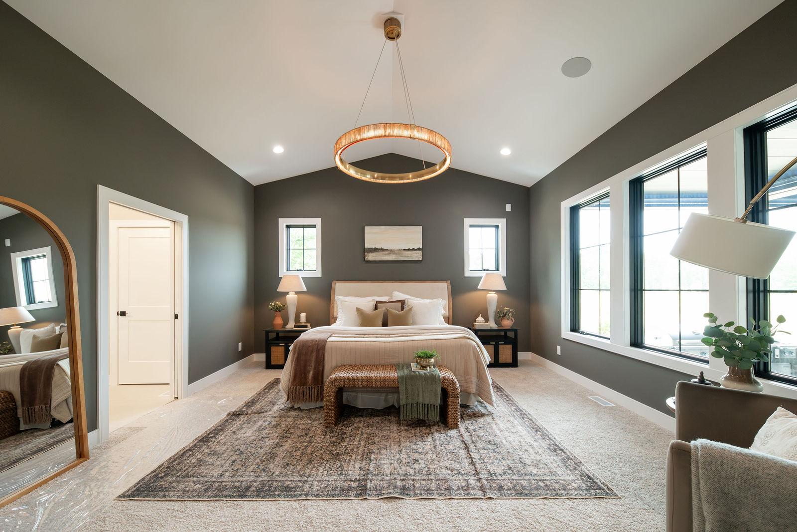 Beautifully staged Cleveland primary suite by Helpful Home Staging